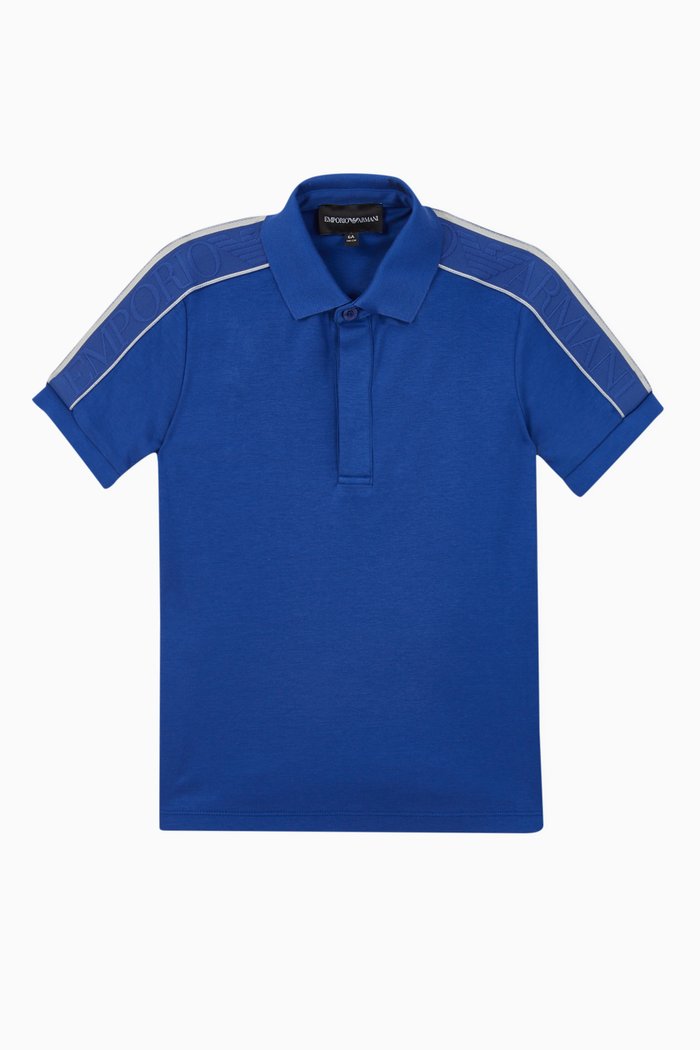 EA Logo Tape Polo Shirt, Blue