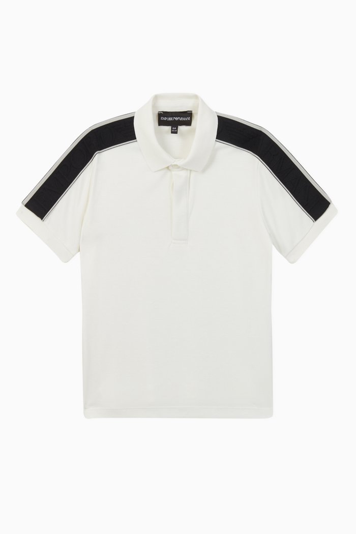 EA Logo Tape Polo Shirt, White