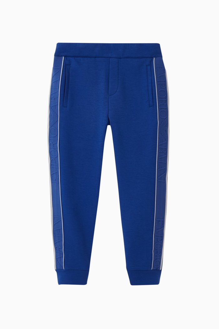 

EA Logo Tape Jersey Joggers, Blue