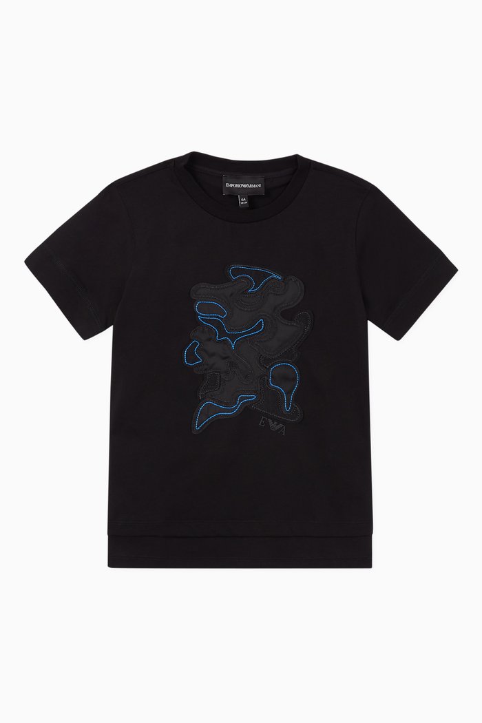 

Camo Patchwork Jersey T-Shirt, Black
