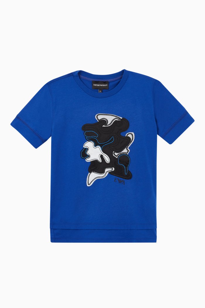 

Camo Patchwork Jersey T-Shirt, Blue