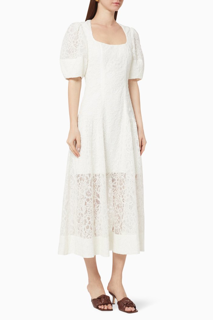 

Rumi Moiré Jacquard Midi Dress, White