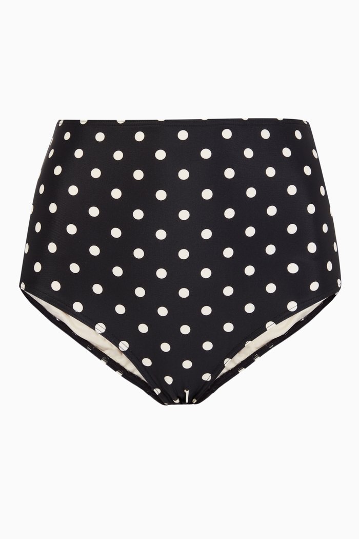 

Polka Dot Staple Hi Bikini Bottoms, Black
