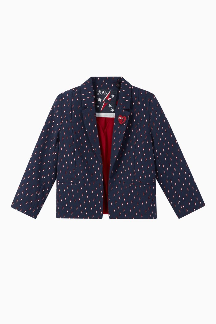 

Lightning Print Suit Jacket, Blue