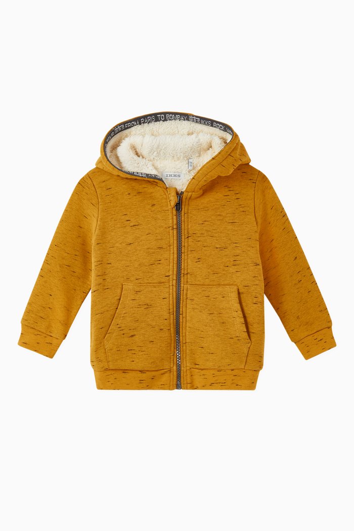 

Marl Cotton Blend Hooded Sweatshirt, Yellow