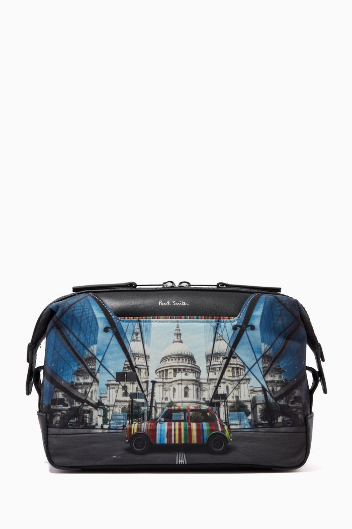 Mini Wash Bag in Canvas, Blue