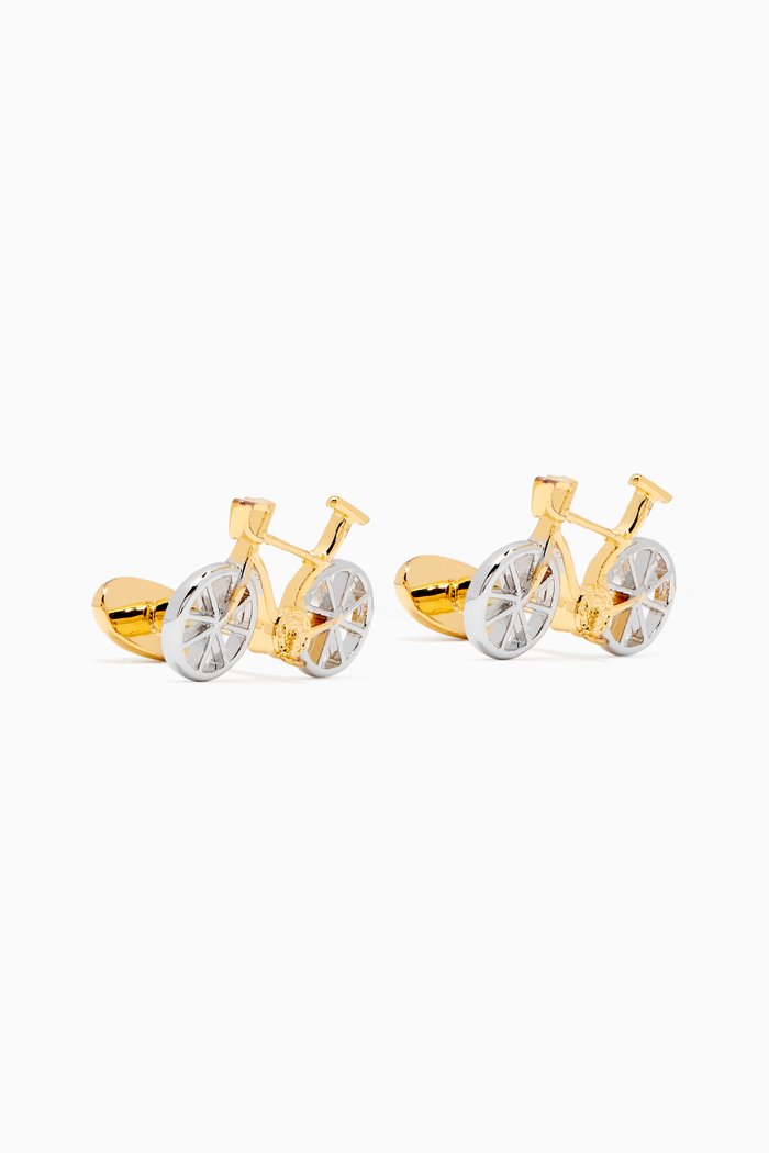 

Racing Bicycle Cufflinks in Metal, Silver