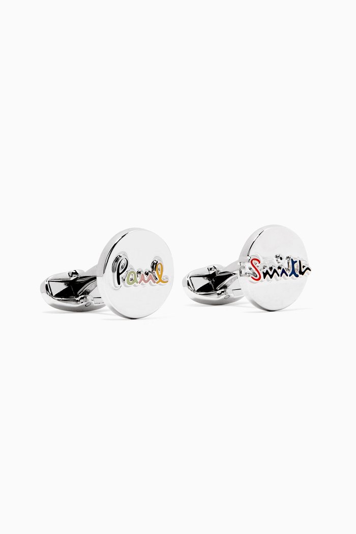

Plaque Logo Cufflinks in Metal, Silver