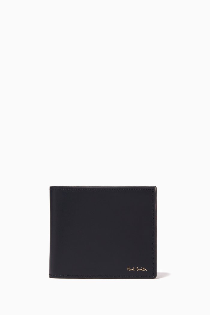 

Signature Stripe Billfold Wallet in Leather, Black