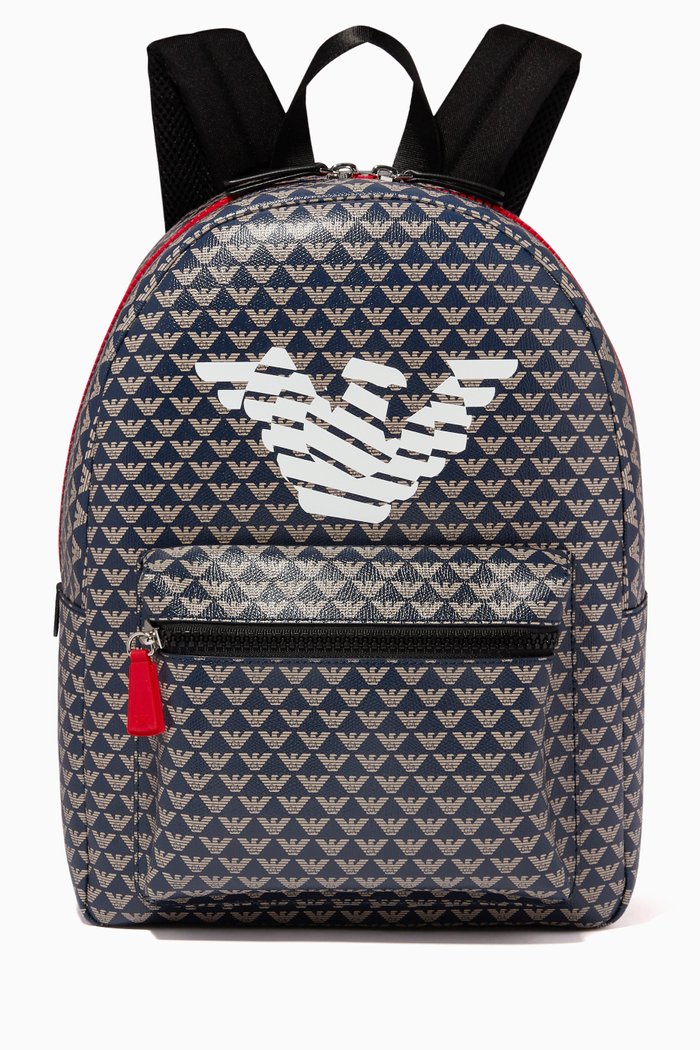 

EA Eagle Monogram Backpack in Canvas, Blue