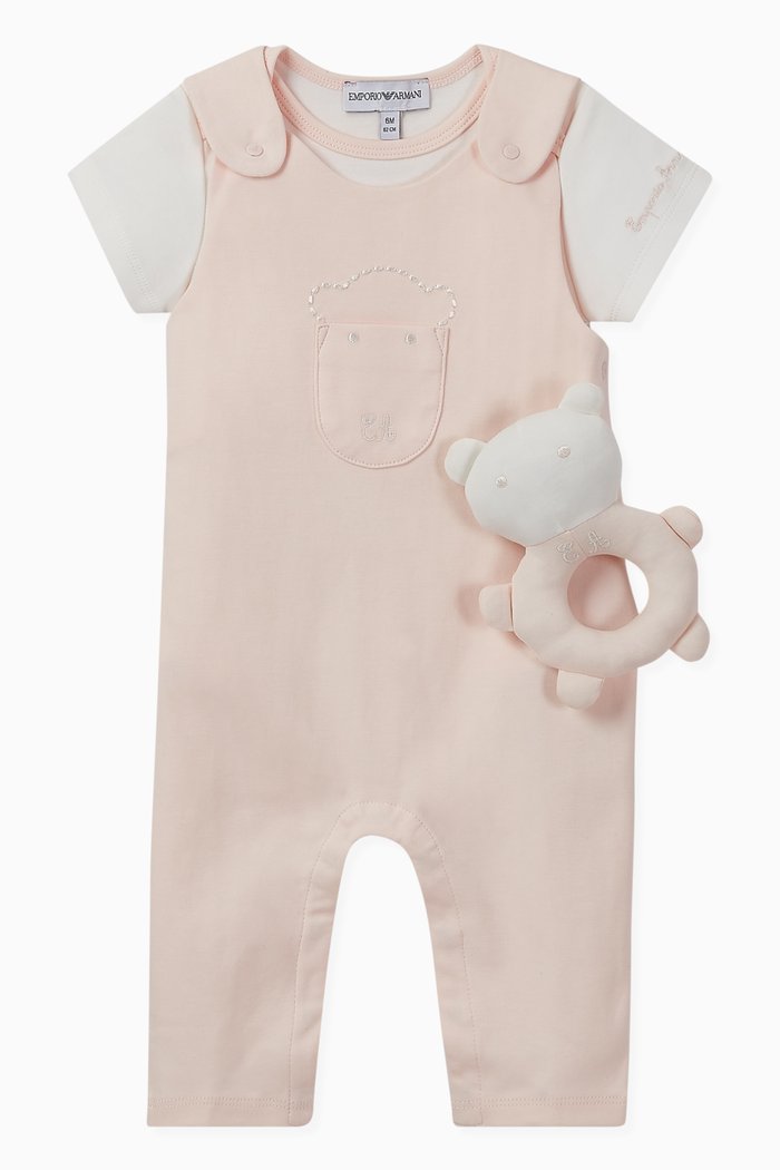 

EA Manga Bear Jumpsuit, Bodysuit & Toy Set, Pink