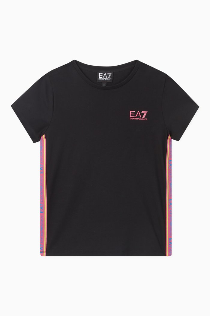 

EA7 Logo Tape Jersey T-shirt, Black