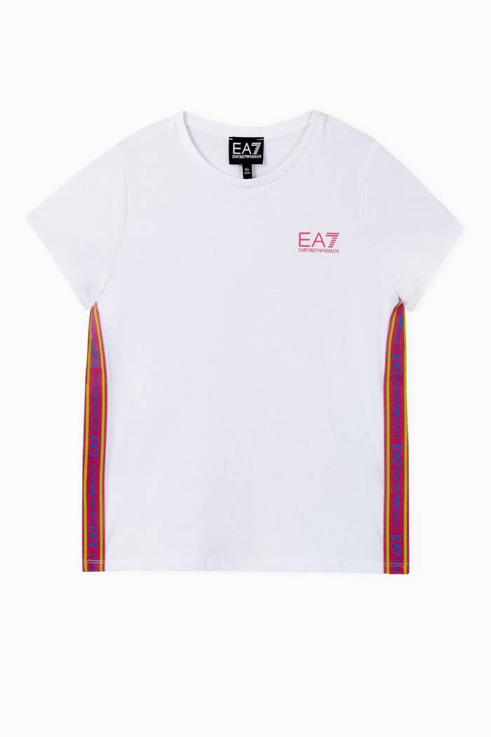 EA7 Logo Tape Jersey T-shirt, White
