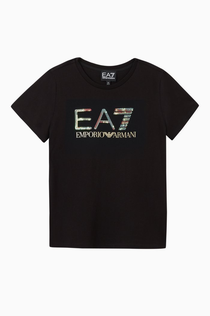 

EA7 Sequin Embellished Jersey T-shirt, Black