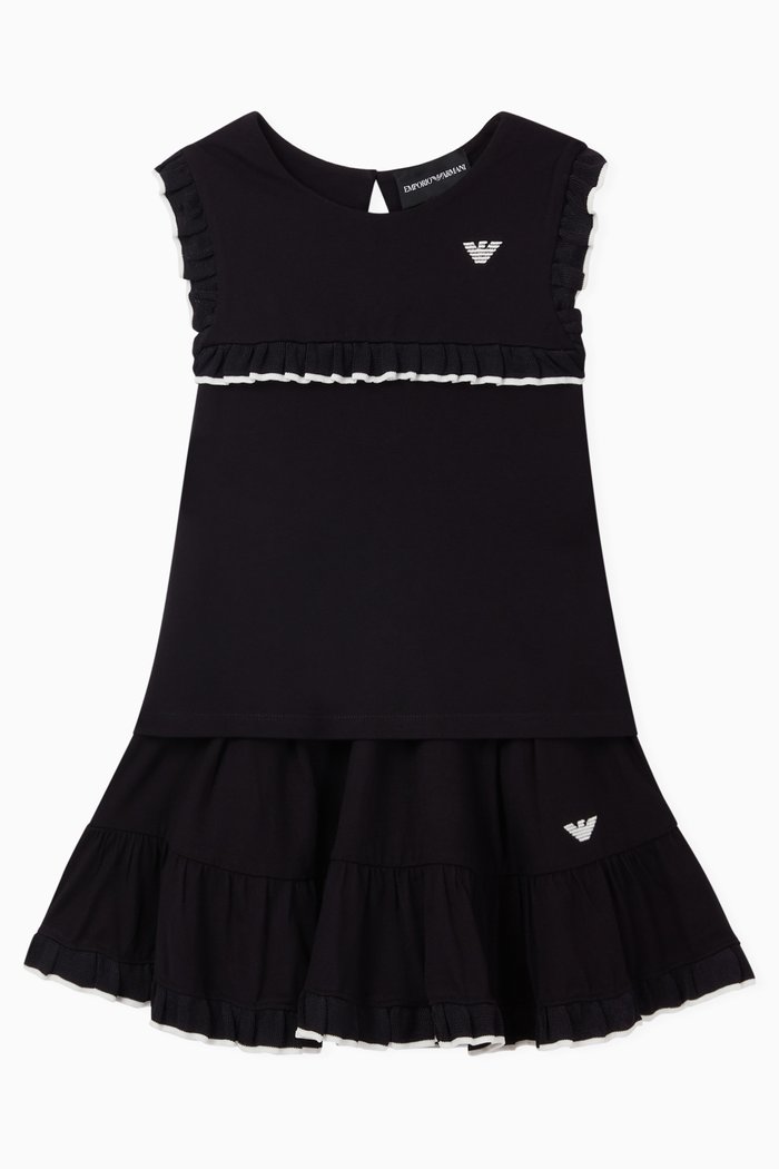 

EA Ruffle Trim Top & Skirt Set, Blue