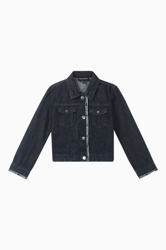 

EA Logo Tape Denim Jacket, Blue