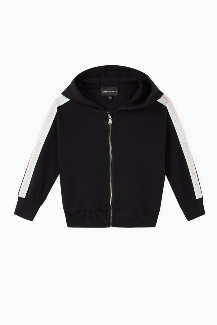 

EA Rainbow Tape Hooded Jersey Sweatshirt, Blue