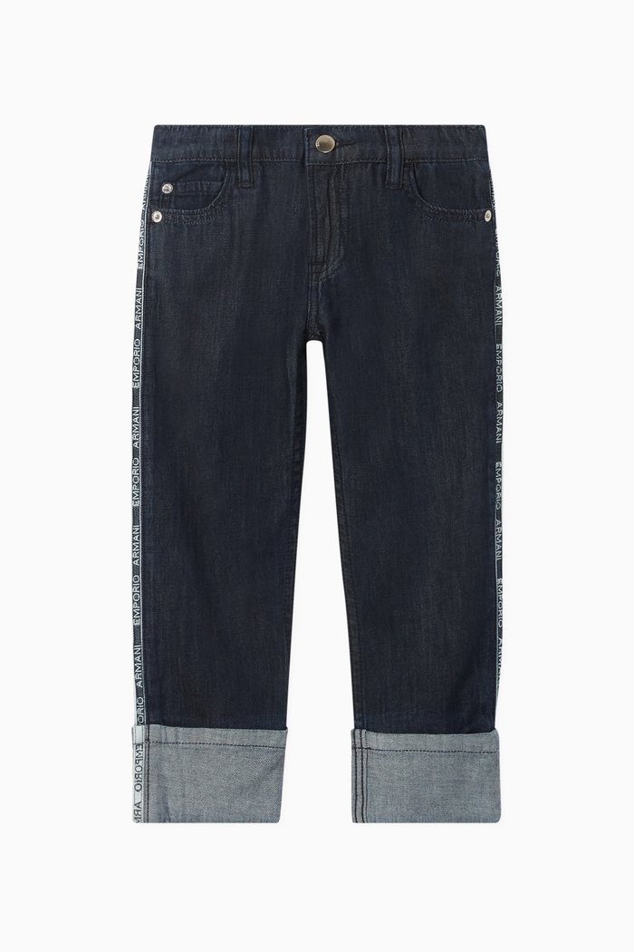 

EA Logo Tape Denim Jeans, Blue