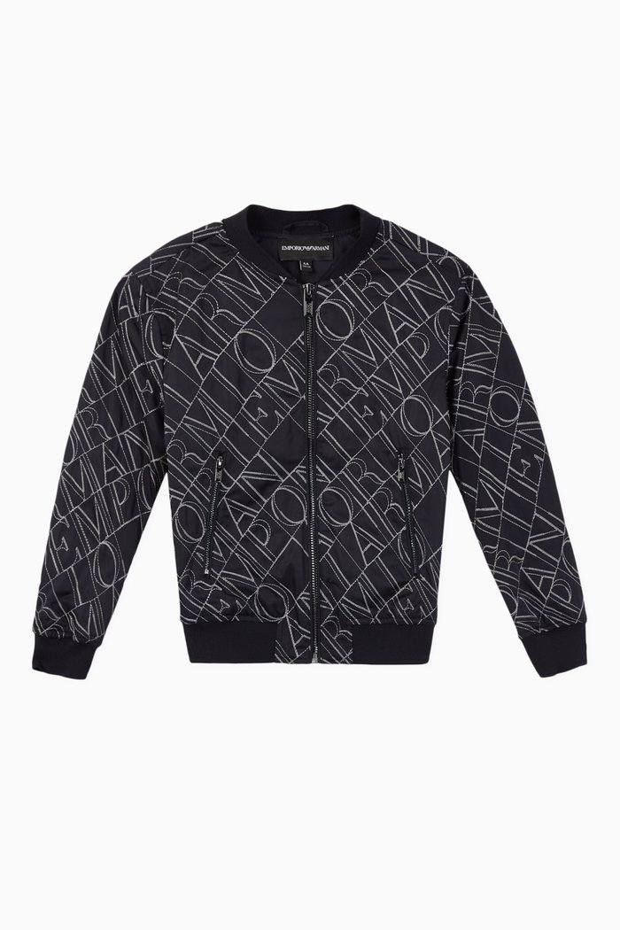 

EA Crossword Nylon Bomber Jacket, Blue