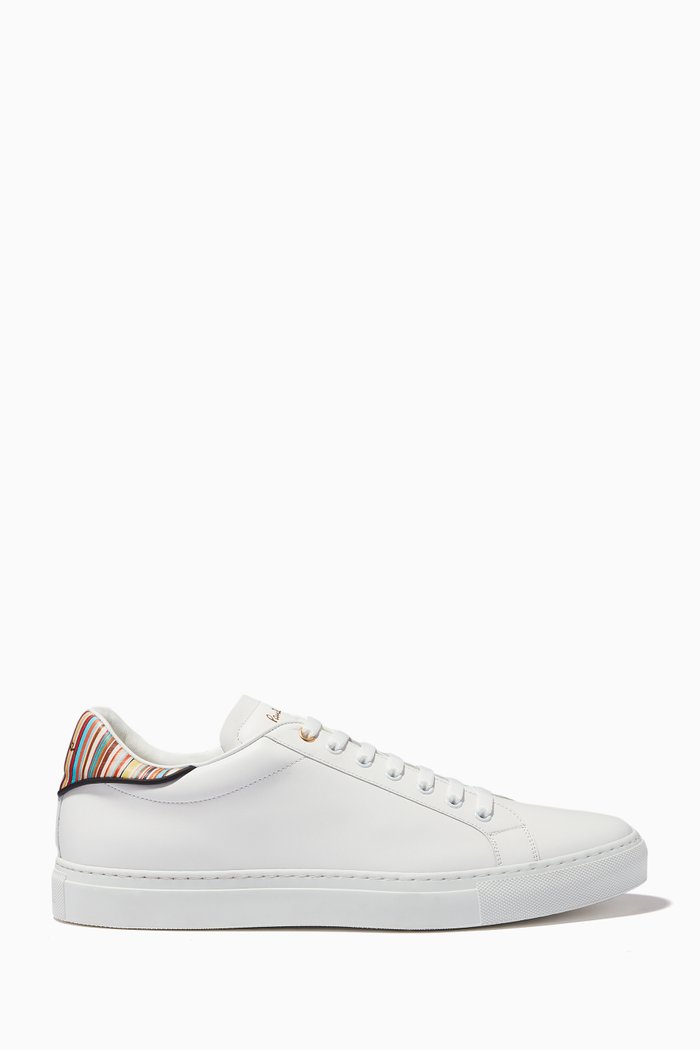 

Beck Artist Stripe Sneakers in Leather, White