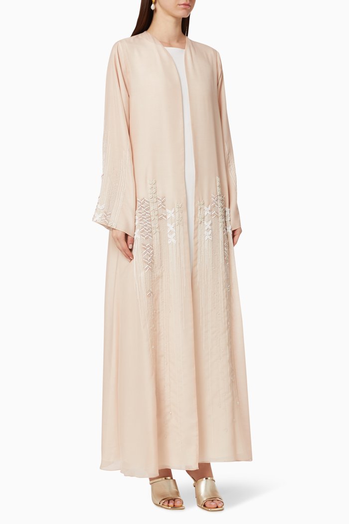

Embroidered Crepe Kaftan, Pink