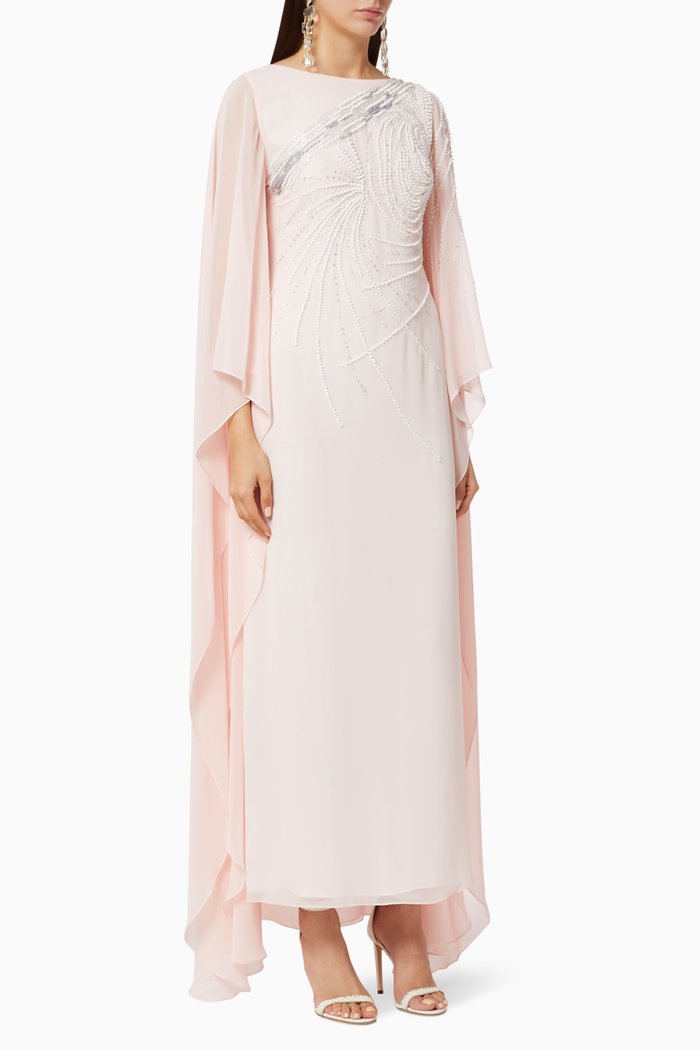 

Cyclone Embellished Organza Kaftan, Pink