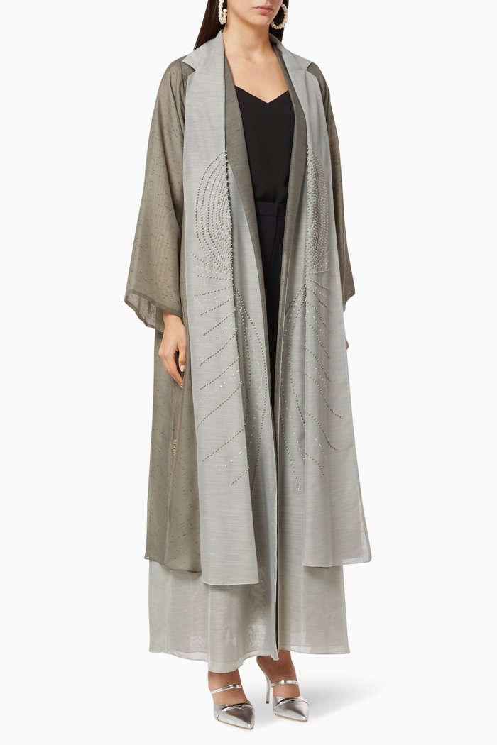 

Cyclone Embellished Dual Tone Kaftan, Grey