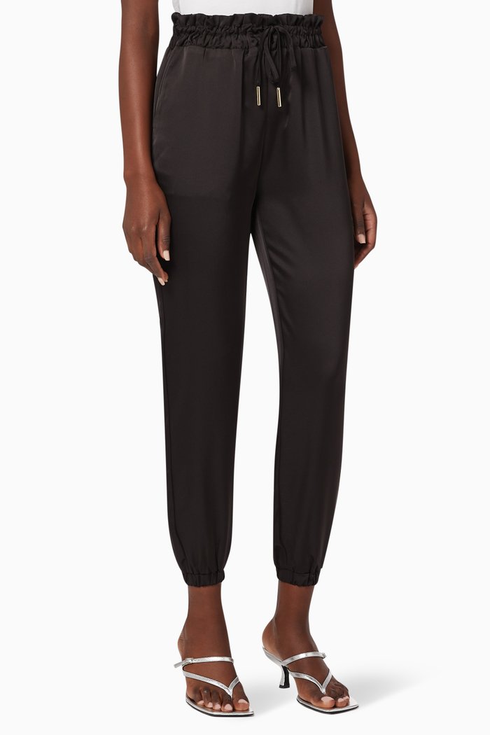 

Satin Joggers, Black