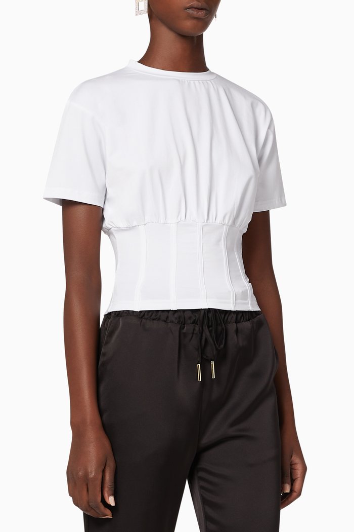 

Corset Jersey T-Shirt, White