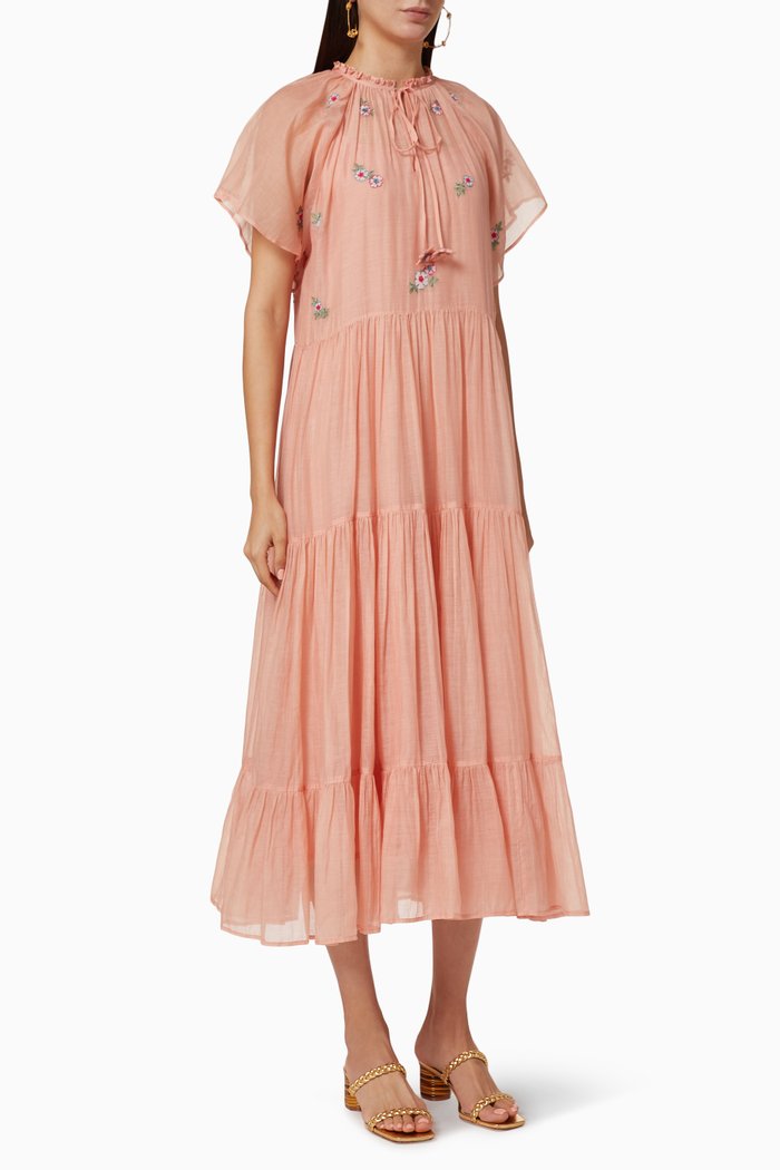 

Mollylong Cotton Dress, Orange