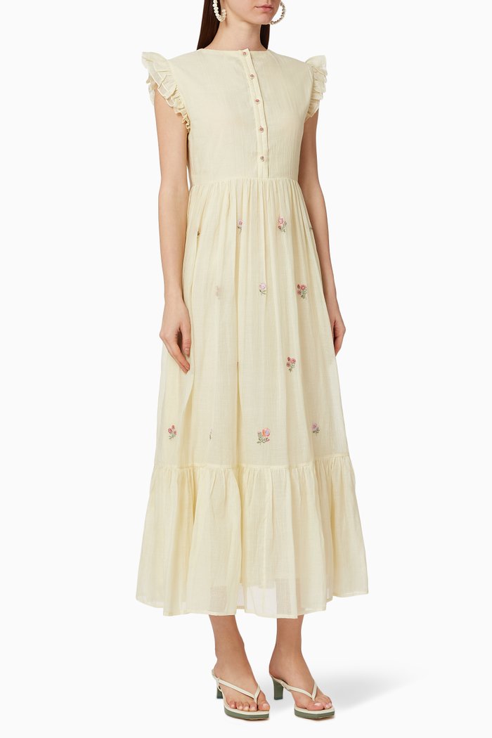 Heidi Cotton Dress, Yellow