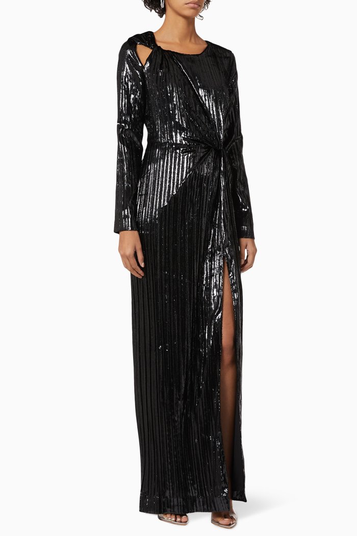

Ariah Lucido Velvet Gown, Black