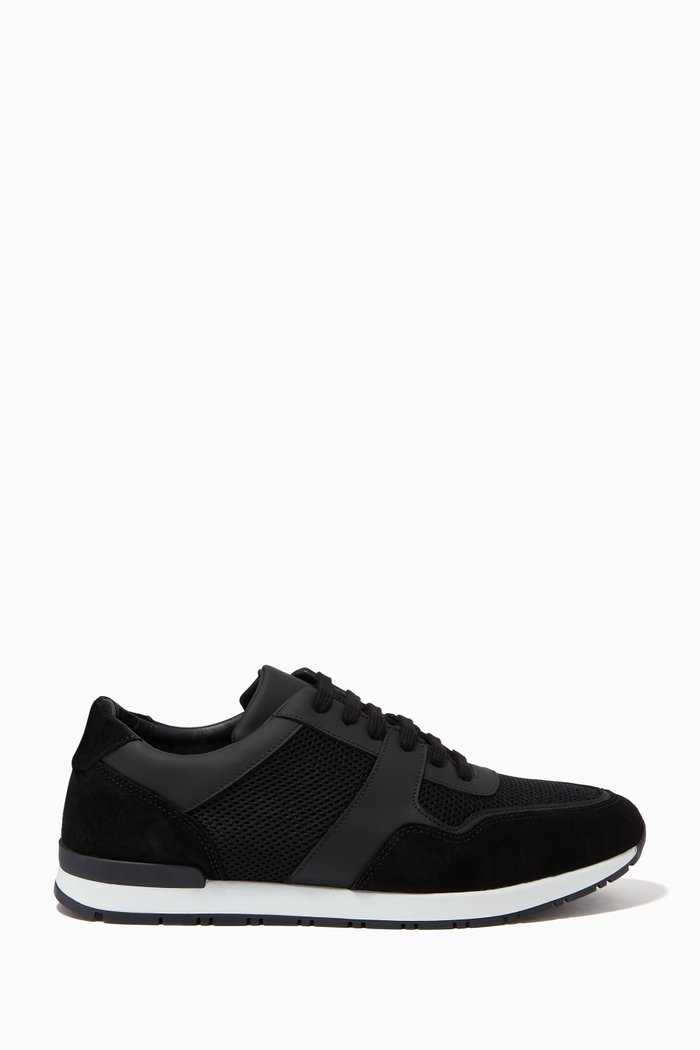 

Pace Sneakers in Mesh, Leather & Suede, Black