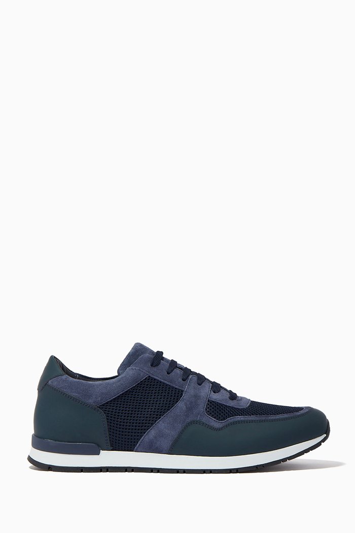

Pace-G Sneakers in Leather & Mesh, Blue