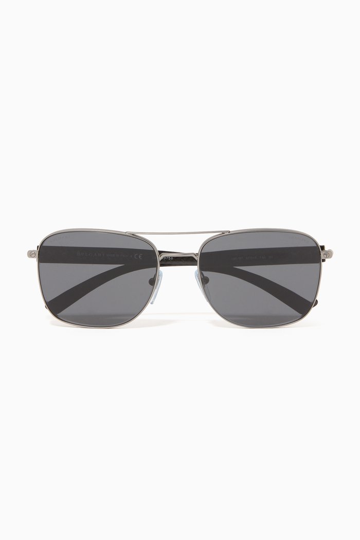 

Aviator Metal Sunglasses, Grey