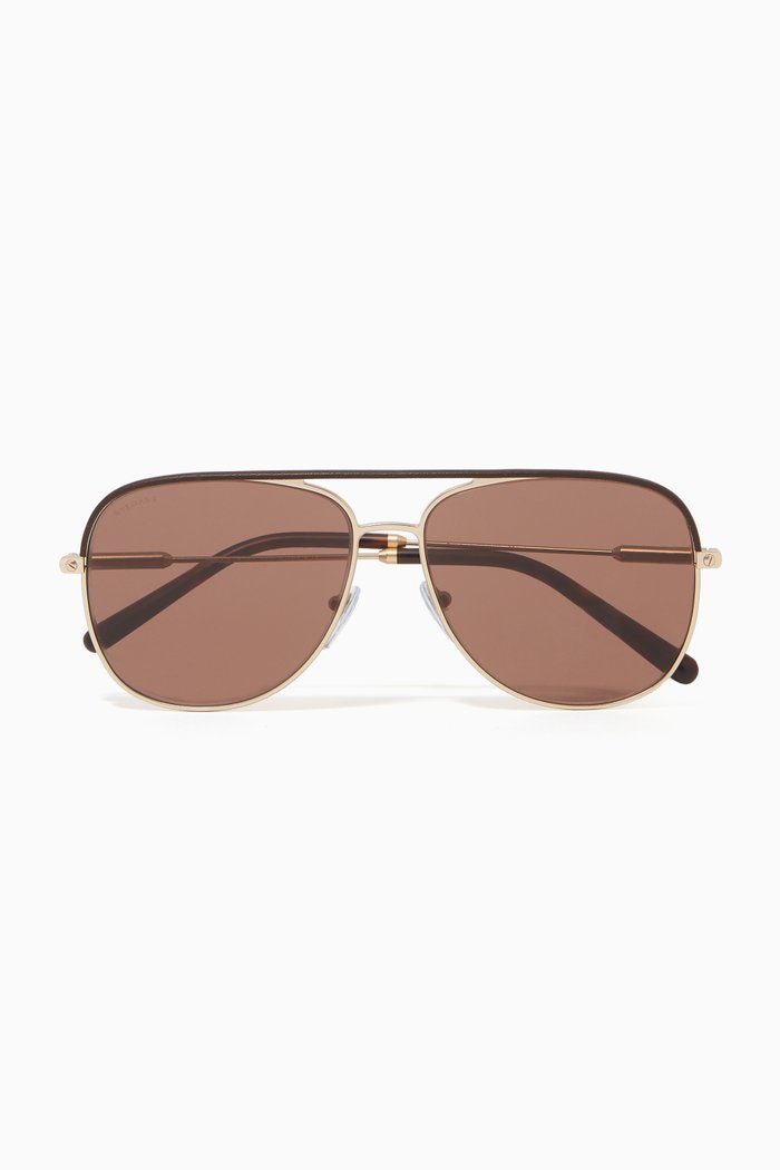 

Navigator Metal Sunglasses, Brown