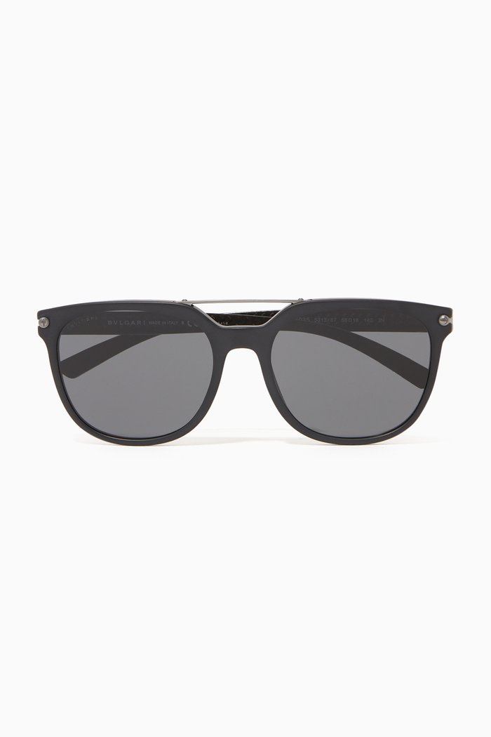 Square Acetate Sunglasses, Black