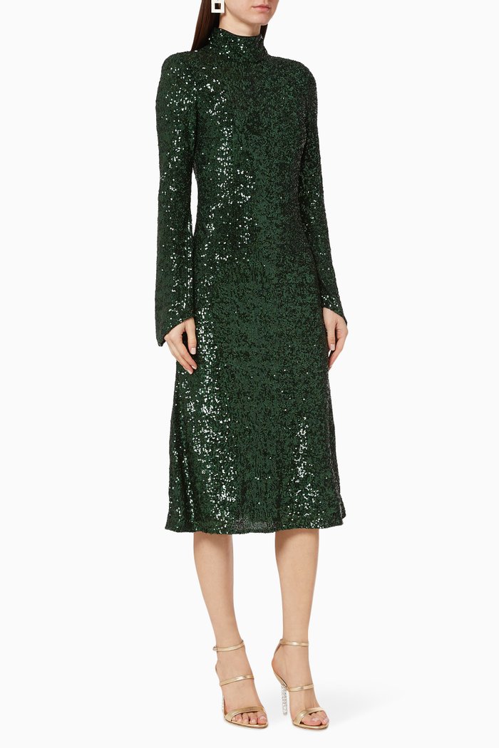

Gatsby Sequinned Midi Dress, Green
