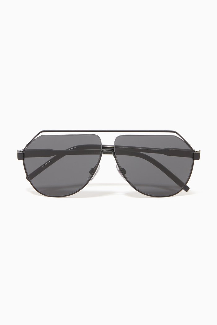 

Less is Chic Aviator Sunglasses in Metal, Black