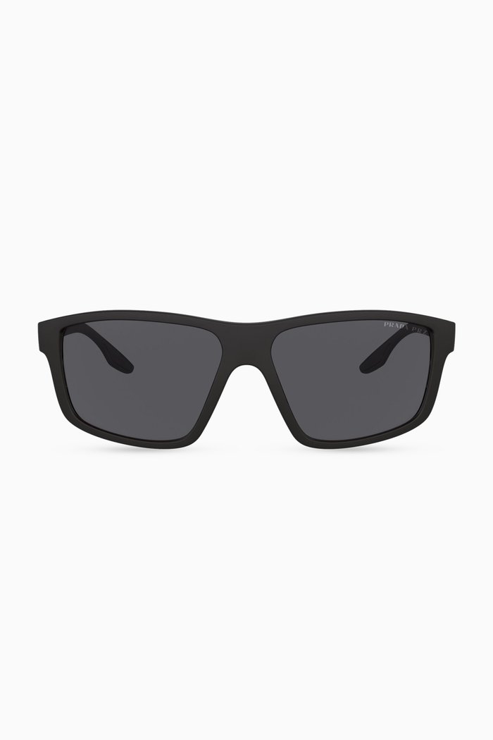 Rectangle Sunglasses in Acetate, Black