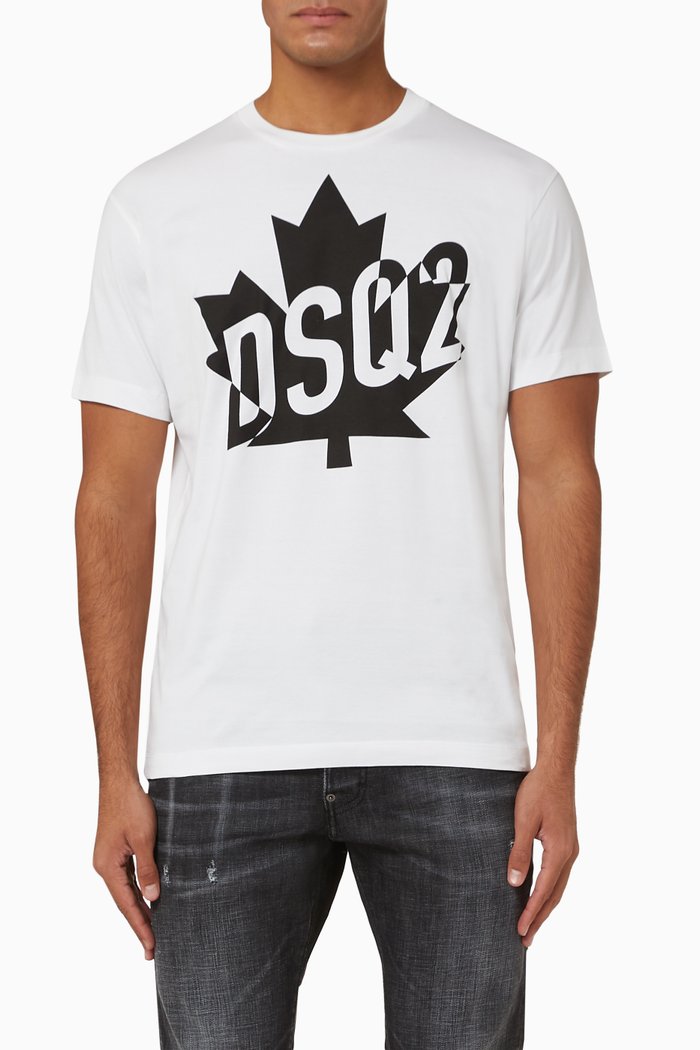 

DSQ2 Big Leaf Jersey T-Shirt, White
