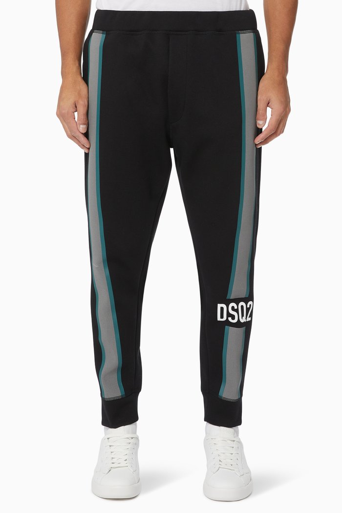 

Contrast Striped Sweatpants, Black