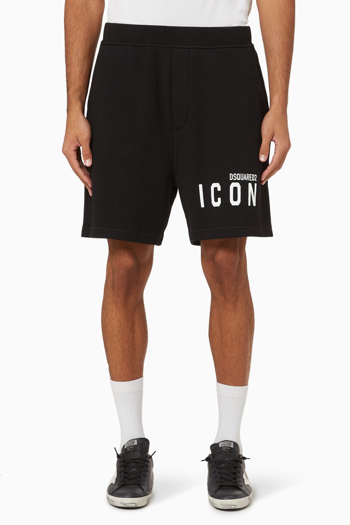 

Logo Cotton Sweat Shorts, Black