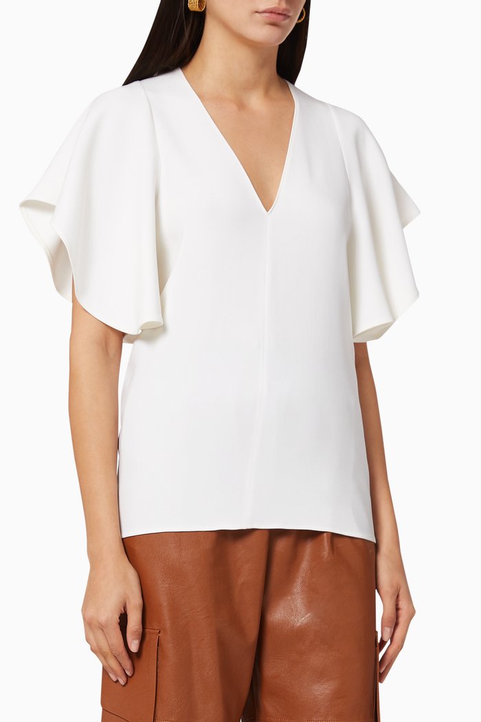

Mallory Stretch Cady Top, White