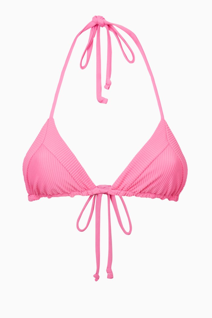 Sky Triangle Bikini Top, Pink