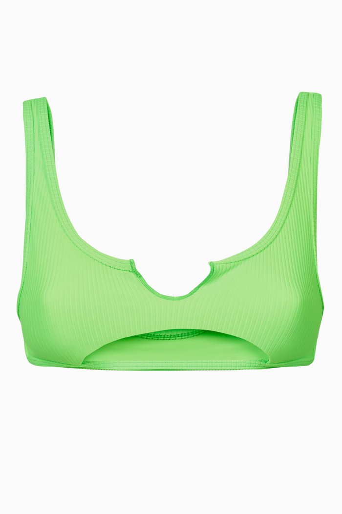 

Cole Ribbed Bikini Top, Green