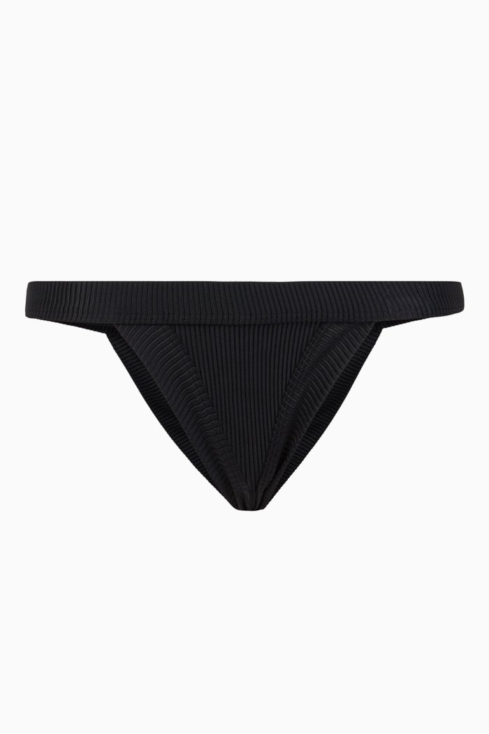 

Cole Ribbed Bikini Bottom, Black