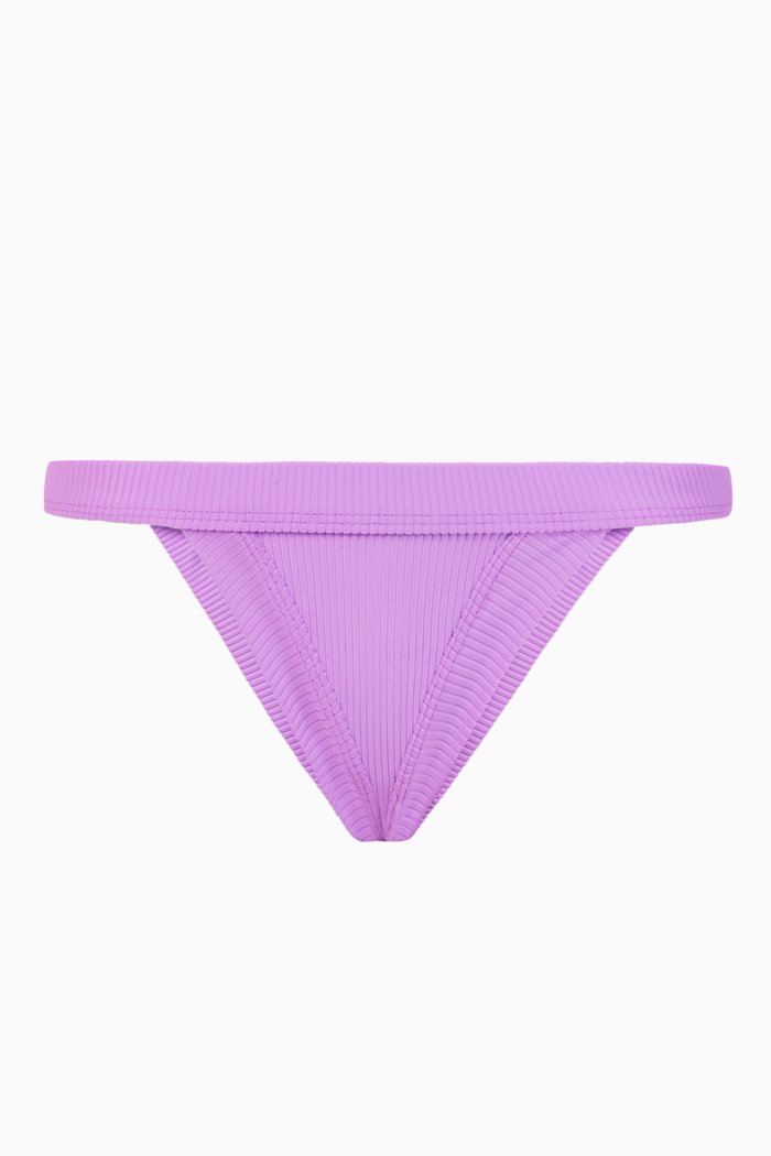 

Cole Ribbed Bikini Bottom, Purple