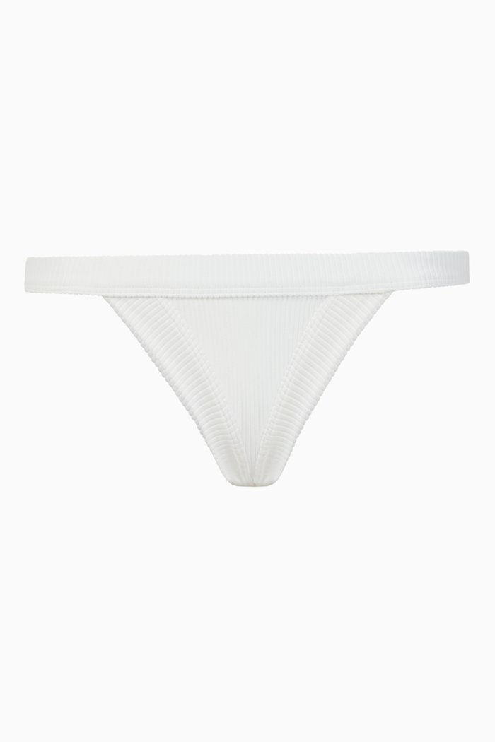 

Cole Ribbed Bikini Bottom, White