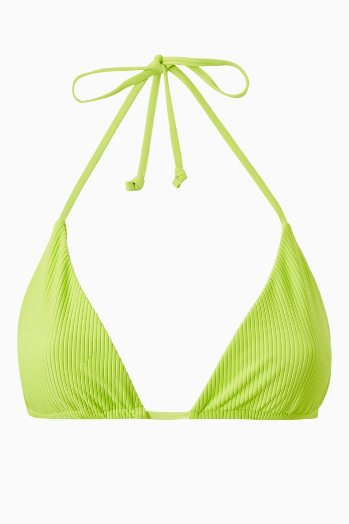 

Tia Ribbed Bikini Top, Green